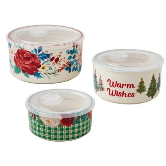 New Pioneer Woman Wishful Winter Holiday Nesting Bowl Set - Picture 7 of 7